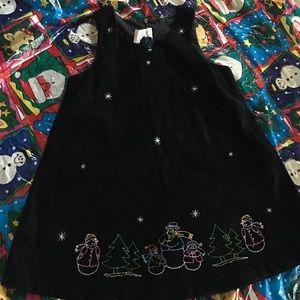 Velveteen Winter Theme Dress for Girl 4T